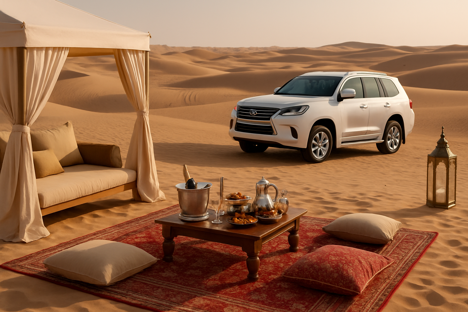 Luxury desert safari with premium amenities